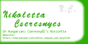 nikoletta cseresnyes business card